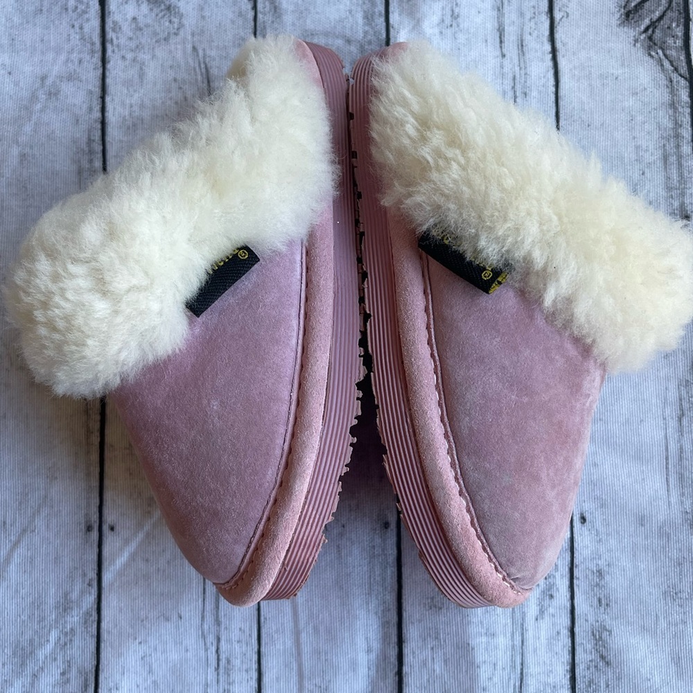 Old Friend children's acrylic fleece-lined pink scuff slippers - Picture 7 of 10